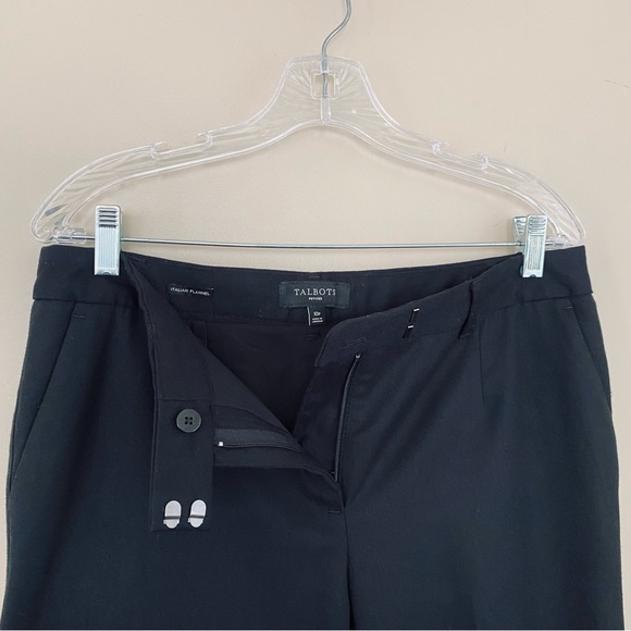 Talbots Italian Flannel Classic Black Cropped Cuffed Wool Pant Size 10 - Picture 4 of 7